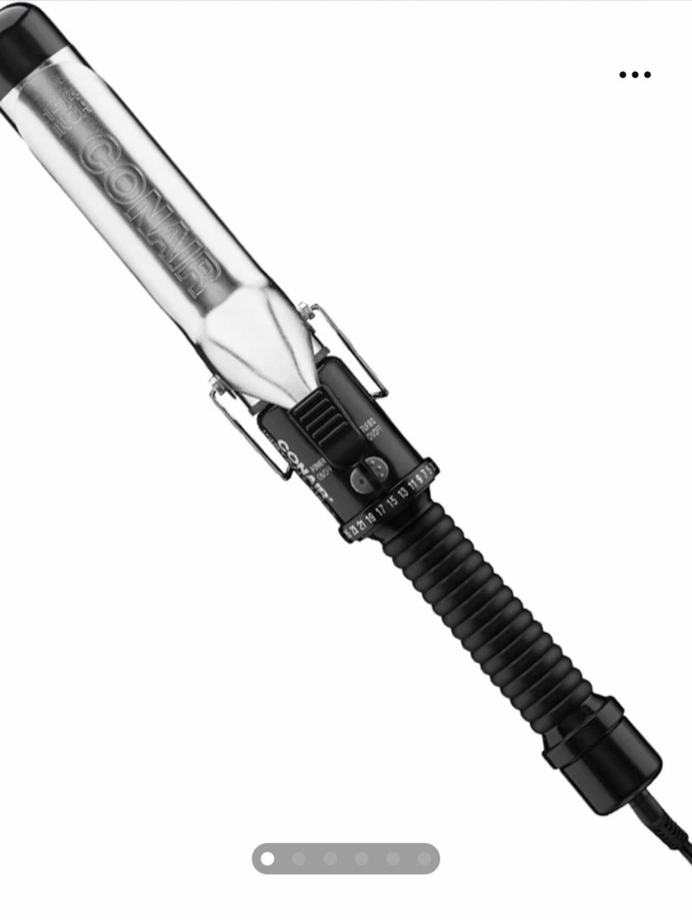 CONAIR Silver Curling Iron with Black Handle